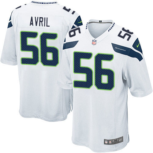 Men's Game Cliff Avril Nike Jersey White Road - #56 NFL Seattle Seahawks